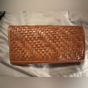 Woven Brown Leather Wallet